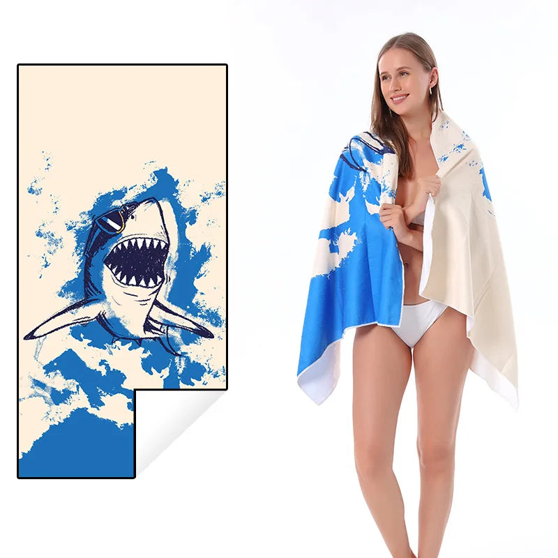 Quick-drying Microfiber Bath Towel Beach Resort Swimming Beach Towel single-sided Sweat Absorption  Sun  Beach Towel