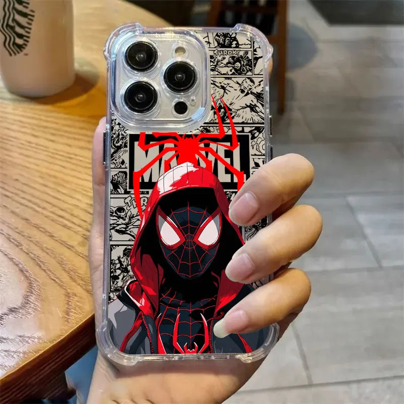 Clear Case For iPhone 17 16 15 14 13 12 11 Pro Max 16e 17e Air 13 15 Plus XS X 7 8 Shockproof Phone Cover Marvel Spider Man Gwen