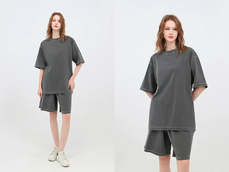 MiuKoMiYa Summer Loose T Shirts Women Basic Cotton Wahsed Short Sleeve Tees Oversized Casual Basic Female T Shirts Streetwear