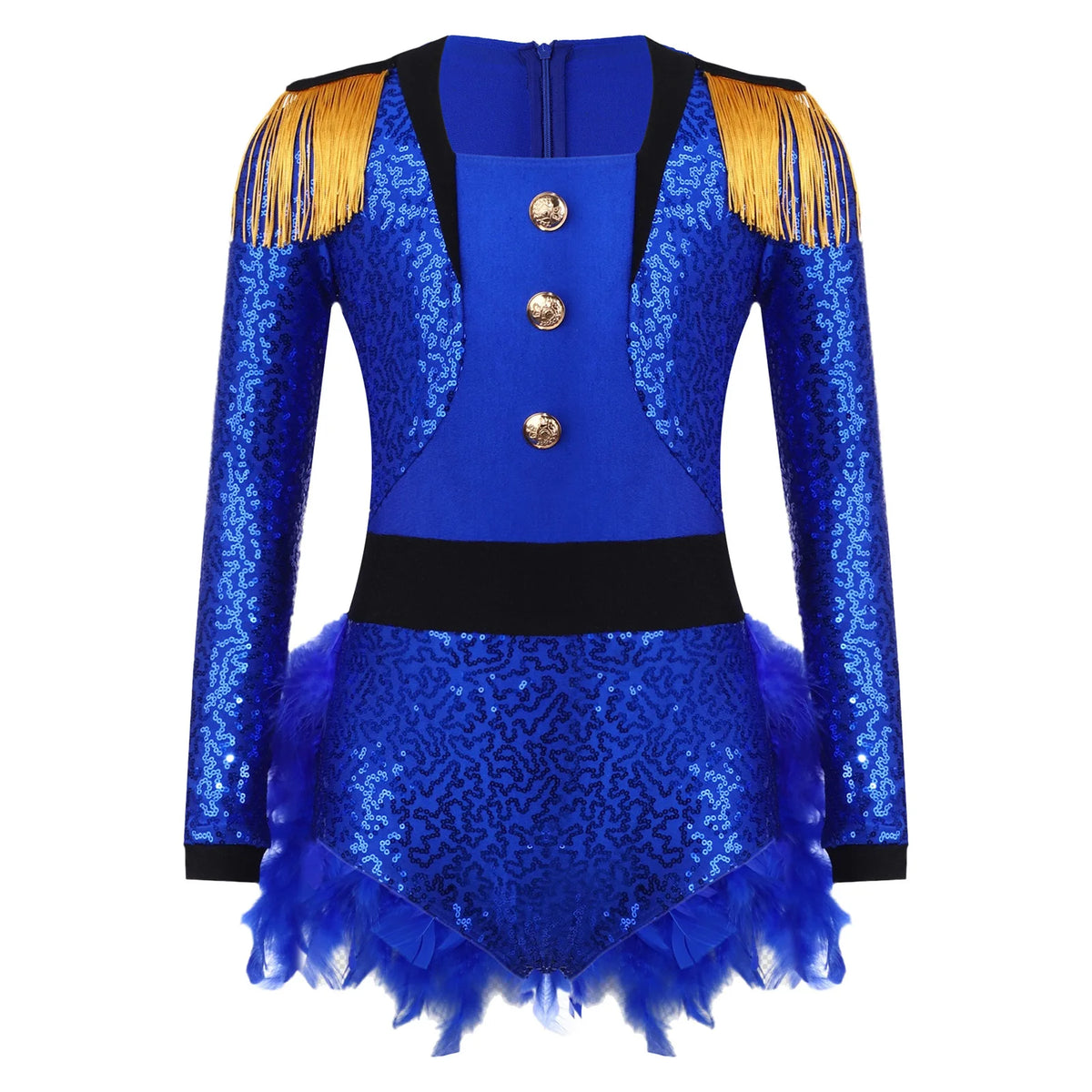 Halloween Costume Romper Circus Ringmaster Cosplay Carnival Party Shiny Sequins Leotard Dress Drum Majorette Magician Dress Up