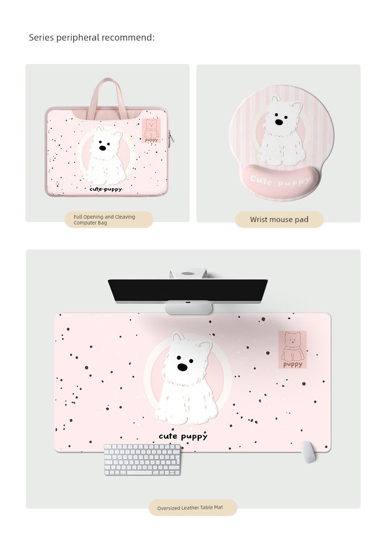 Huixiang Puppy Mouse Pad Oversized Girl Good-looking Office Computer Keyboard Desktop Station Table Mat Cute