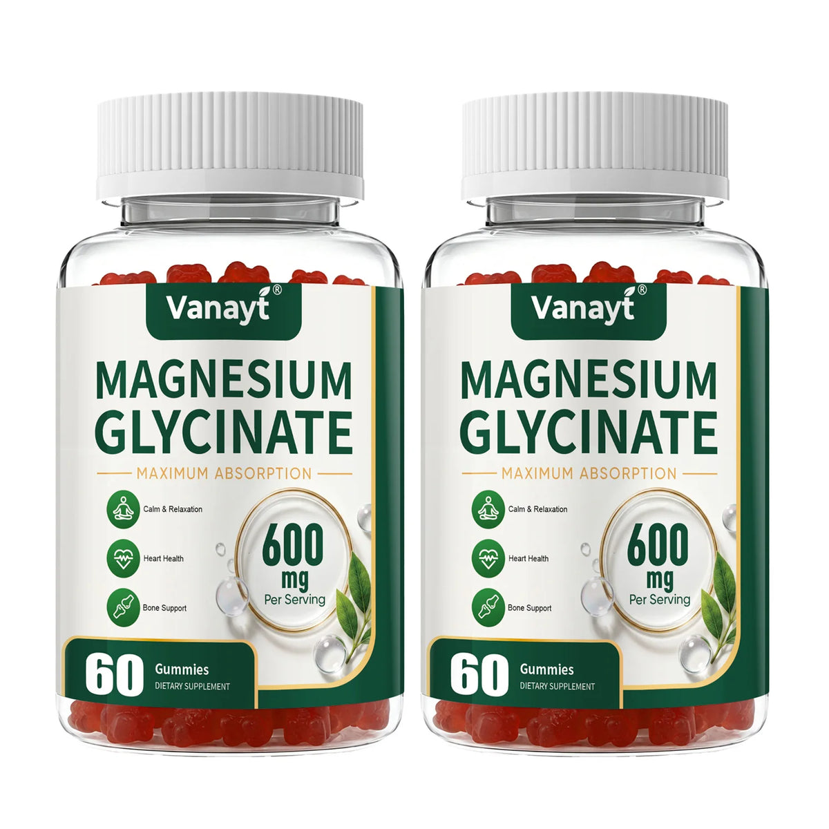 Magnesium Glycinate 600mg Per Serving With Black Pepper Vitamin D3 B6 Supports Normal Muscle Joint Nerve Function Nighttime Relaxation And Daily Wellness