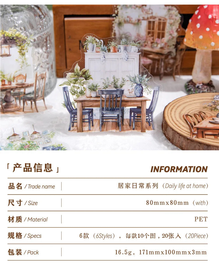 20pcs/lot Kawaii Stationery Stickers everyday household chores sticker pack DIY Craft Scrapbooking Album Junk Journal