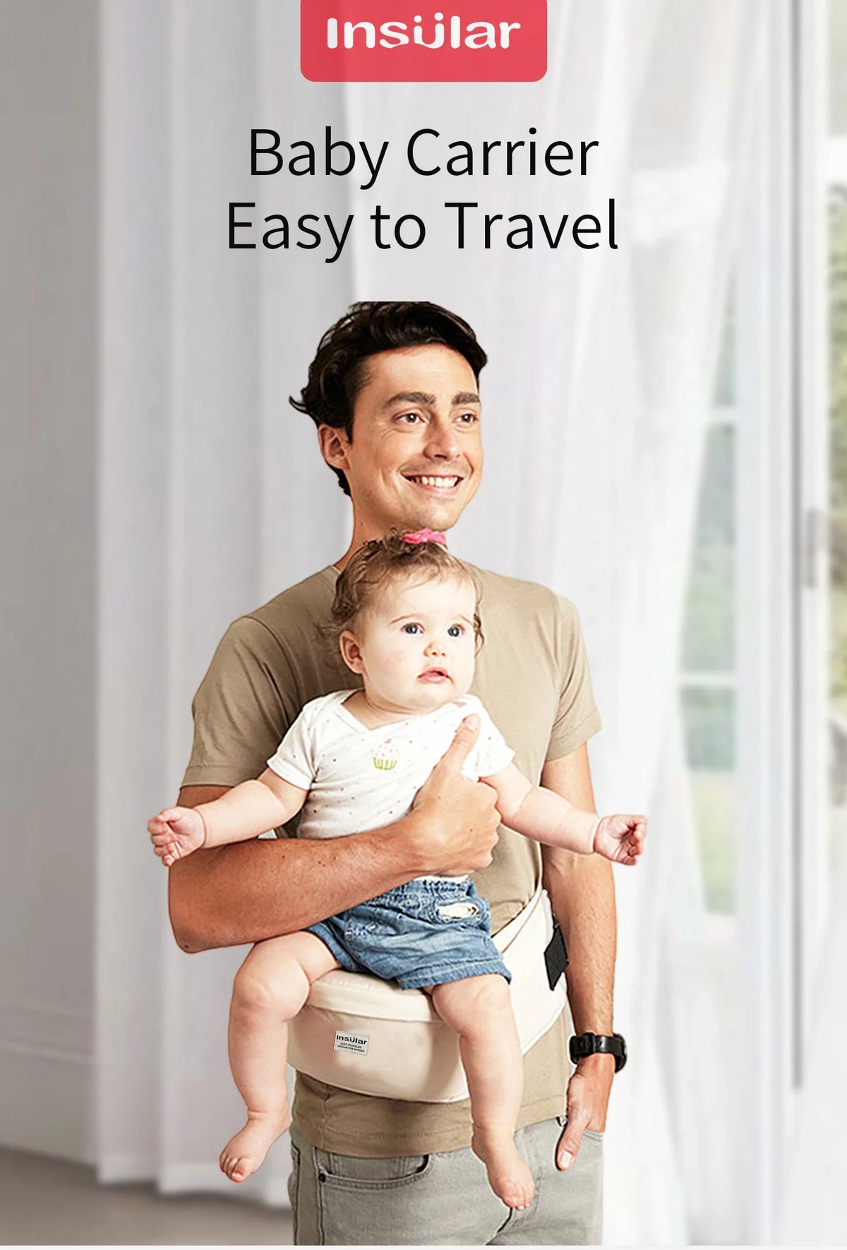Adjustable Front Facing Baby Carrier Waist Stool with Hipseat Belt for Kids Infant Walkers Sling Hold Waist Belt Backpack