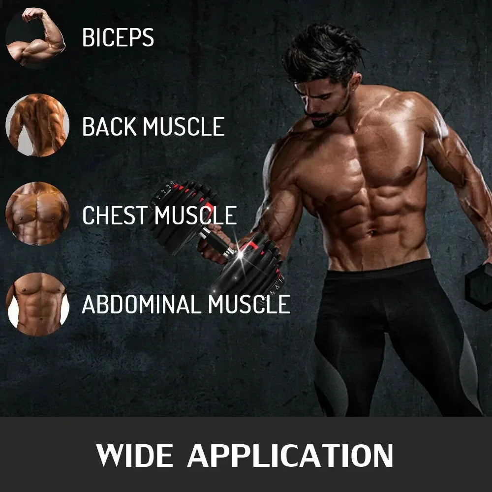 SIHAO Adjustable Dumbbell Set 52LBS Gym Equipment for Arm Muscle Training Quick-Change Weight Fitness Dumbbells