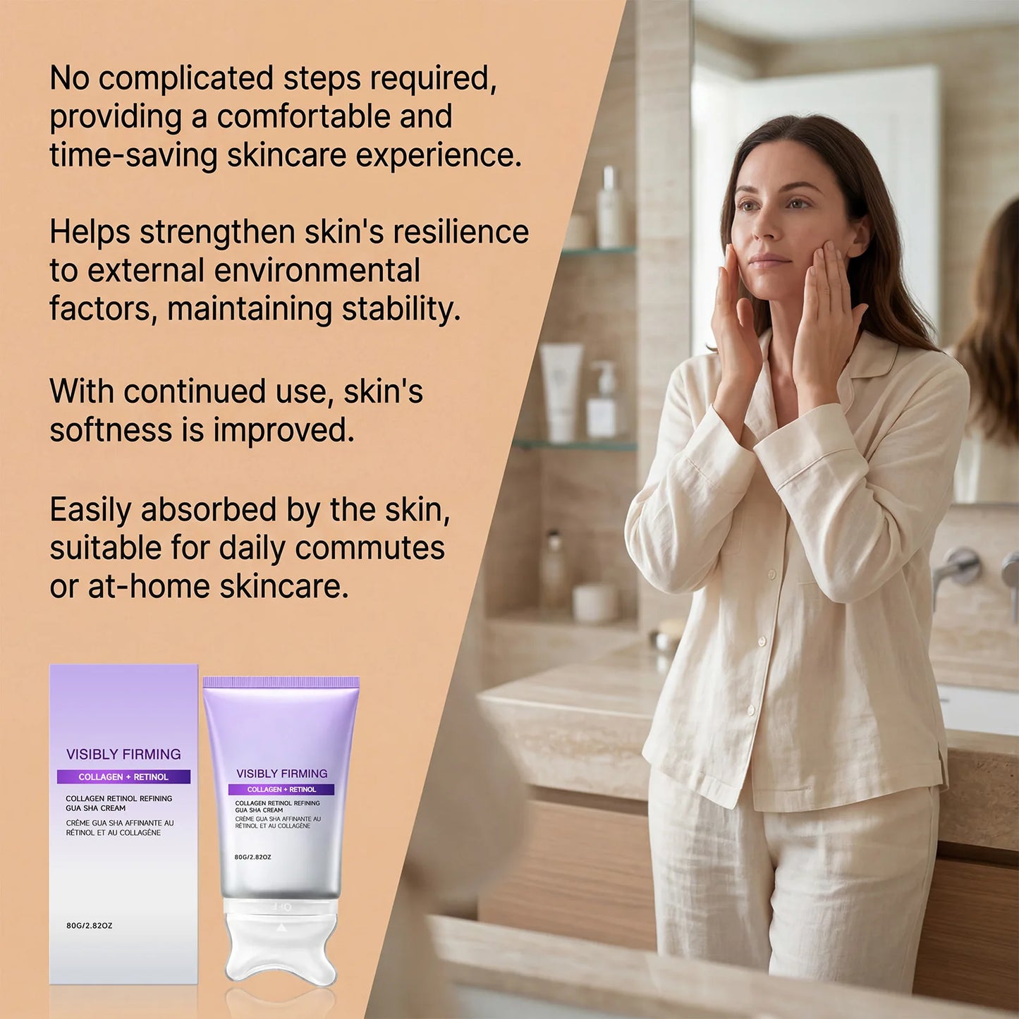 Instant Lifting Face Cream Sculpting Contour Gua Sha Cream Retinol Collagen Lift Sagging Skin Face Cheek Neck Scraping Therapy