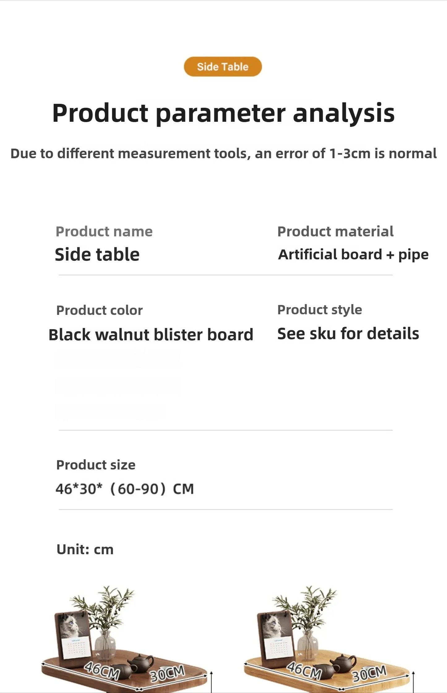 Minimalist Modern Sofa Side Table - Luxury Coffee Tea Table Small Shelves Rugged Durable Living Room Furniture