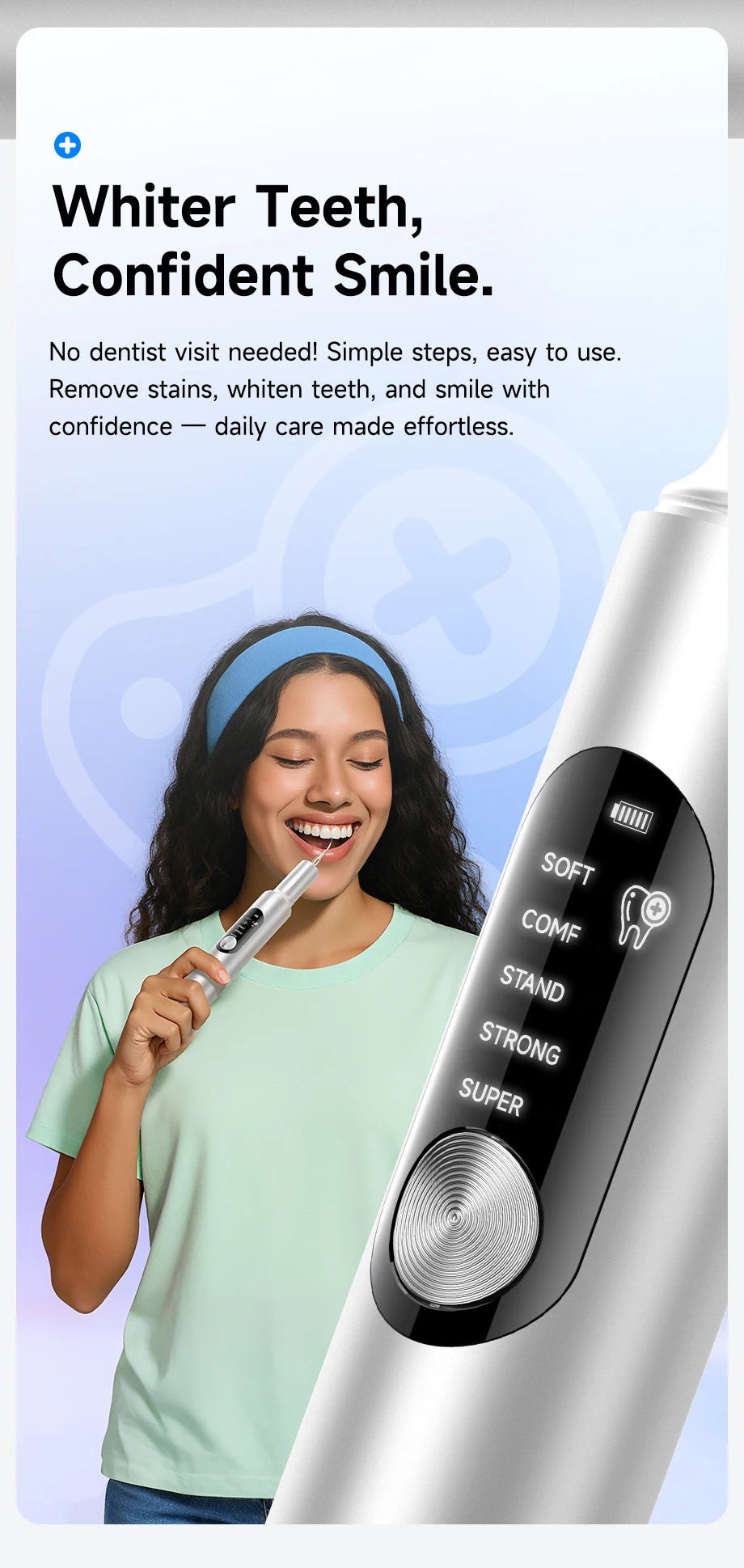 Electric Ultrasonic Dental Scaler 5 Smart Modes T11 Dental Tarter Calculus Cleaning Plaque Tooth Stains Remover Teeth Whitening