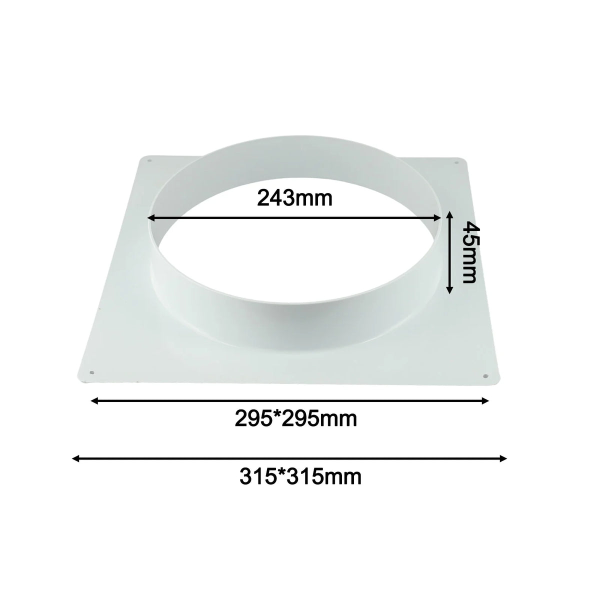 1pc Exhaust Pipe Straight Pipe 100-300MM ABS Air Duct Connectors Flange Ventilation Ducting Replaceable Accessories White