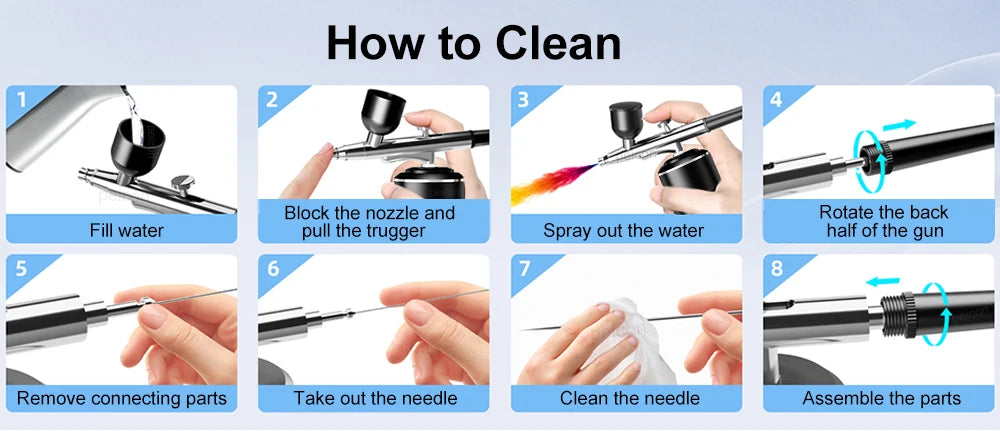 Portable Airbrush Nail with Compressor Mini Airbrush Nail Art Kit Handheld Spray Gun for Nails Art Painting Craft Cake