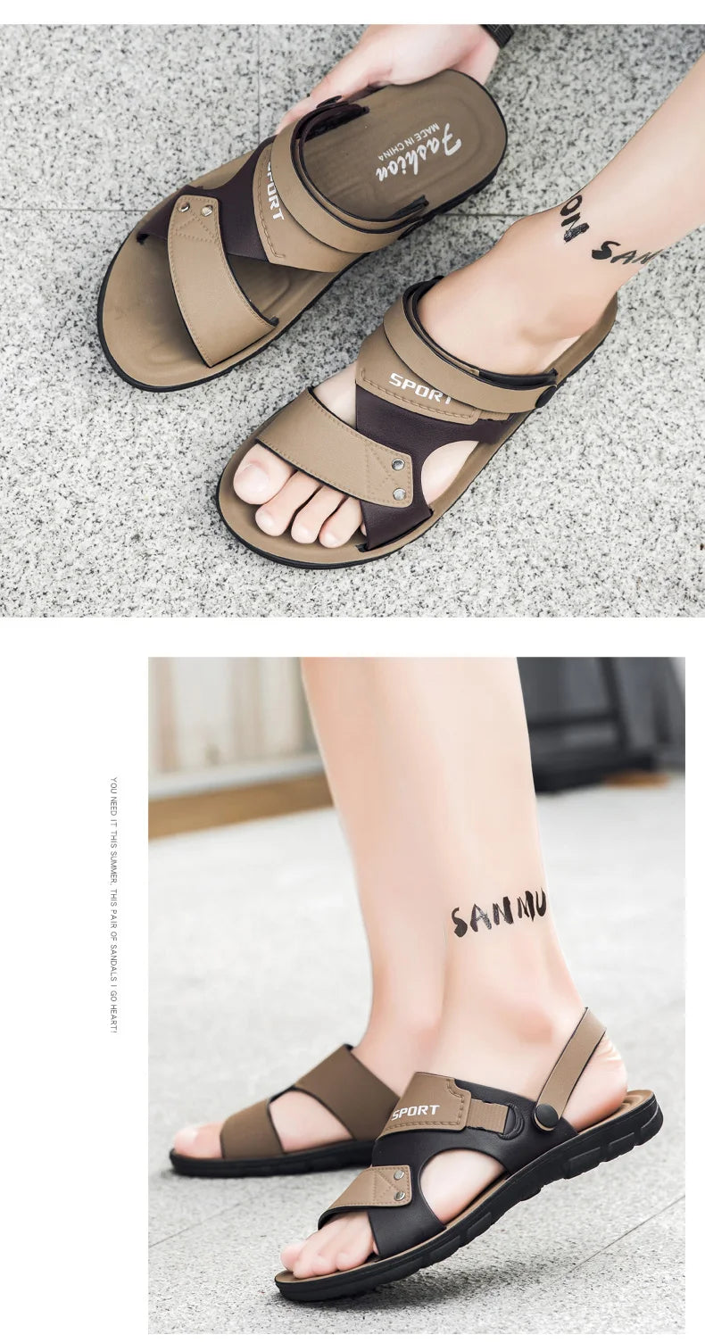 Summer Men Sandals Open Toe Flat Mens Casual Shoes Outdoor Walking Sandals for Men Beach Shoes sandalias hombre Men slippers