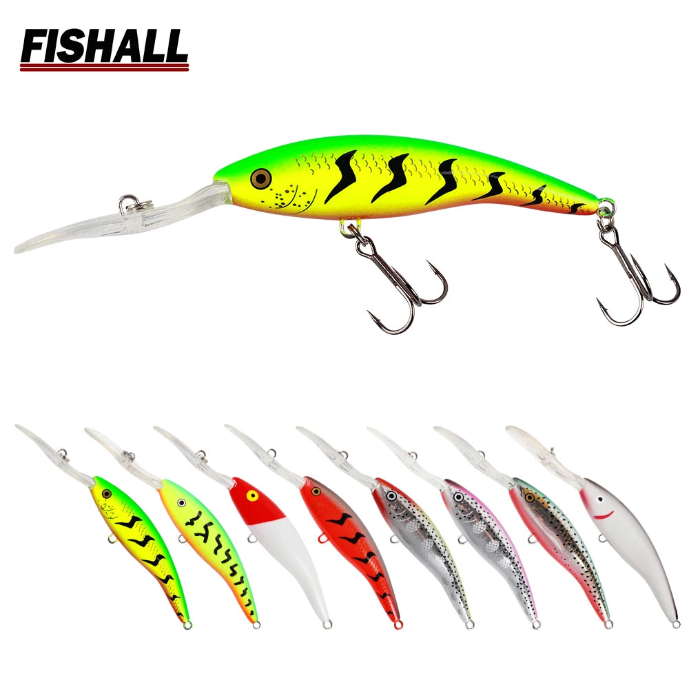 FM33 Deep Tail Dancer Hard Bait 75mm 10g  90mm 14.3g 105mm 23g Deep Diving Minnow Lure Wobbler Bass Pike