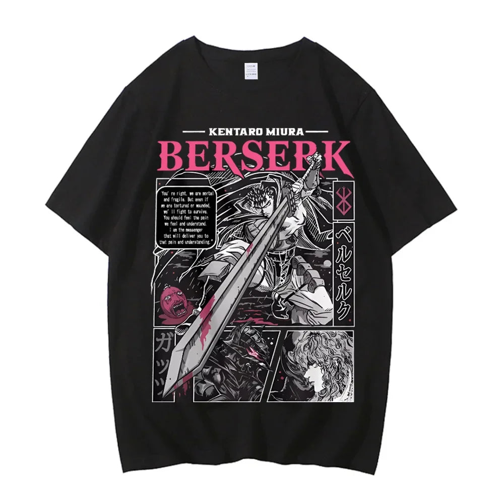 Anime Berserk T-shirt Summer Women's Short Sleeve T-shirt Printed Top 2025 Trendy T-shirt Fan Clothing Graphic T Shirts Y2K Top