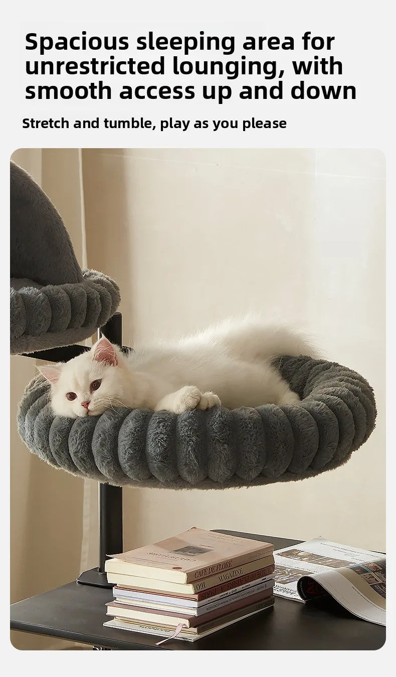 Desktop Cat Winter Bed Round Indoor Cats Comfortable Soft Desk Nest Pet Bed for Kitten Adjustable Height Cat Climbing Frame