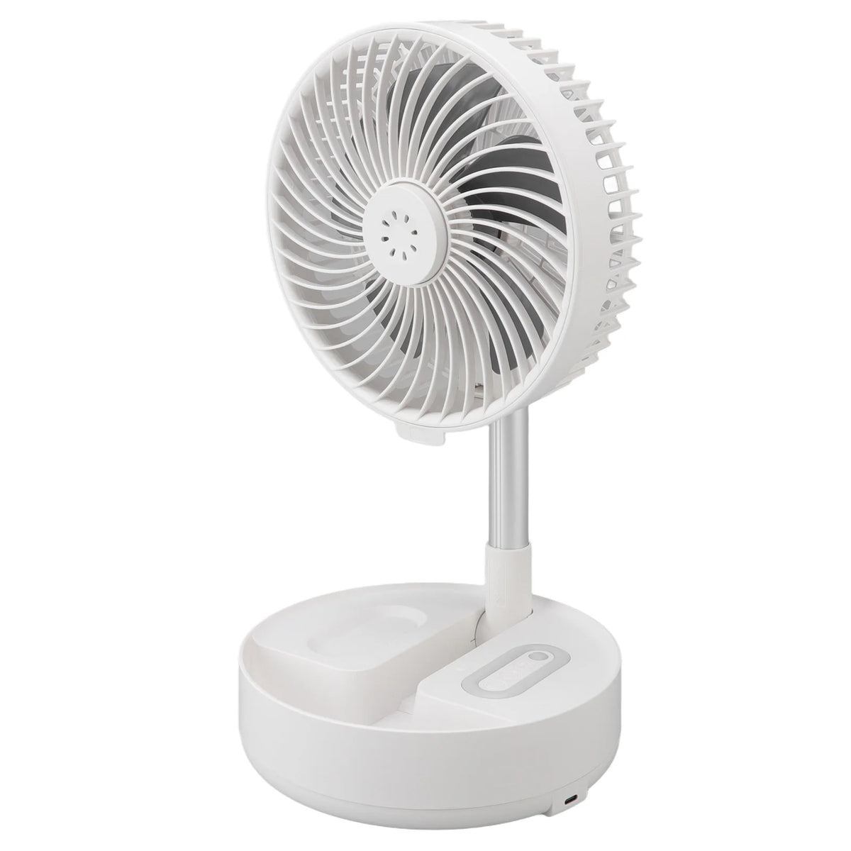 Folding Telescopic Fan 4 Speed USB Charging Remote Control Portable Desktop Floor Fan with Light for Home Travel