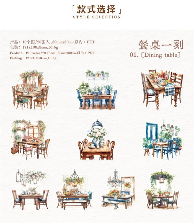 20pcs/lot Kawaii Stationery Stickers everyday household chores sticker pack DIY Craft Scrapbooking Album Junk Journal