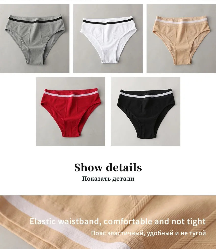 S-3XL 3-5Pcs Women Sport Briefs High Waist Panties Comfort Solid Color Underwear Sexy Underpants Intimate Lingerie Soft Briefs