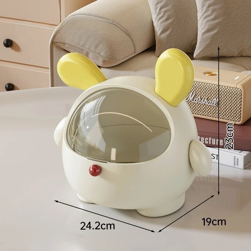 Kawaii Korean Storage Rack Desktop Rabbit Storage Box Desk Organizer Bin Cute Student Girls Hair Accessories Stationary Storage