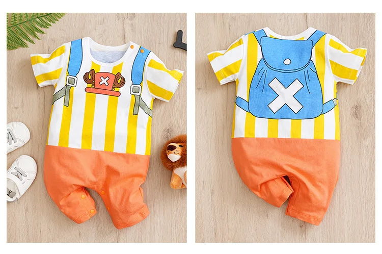 Newborn Clothing Handsome Anime Role Play Cotton Comfortable Soft Boys And Girls 0-18 Summer Short Sleeved Baby Jumpsuit