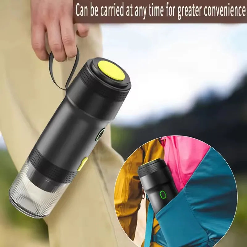 New Electric Portable Coffee Machine Portable Italian Espresso Machine for Car & Home 3-in-1 Capsule Powder Travel Coffee Maker