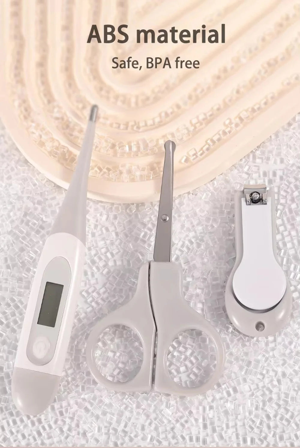 Baby Grooming Kit 9PCS Newborn Care Set with Nail Clipper Hair Brush Comb Thermometer Baby Hygiene Essentials Travel Kit