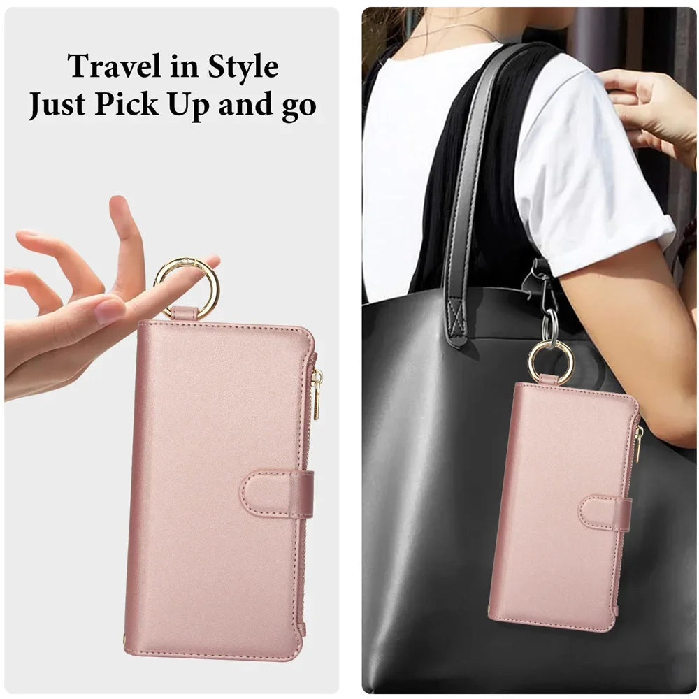 Crossbody Wallet Phone Case For Samsung Galaxy S23 S21 FE S24 S22 Plus S25 Ultra A13 A14 A15 A52 A52S A53 A54 A55 A72 A73 5G