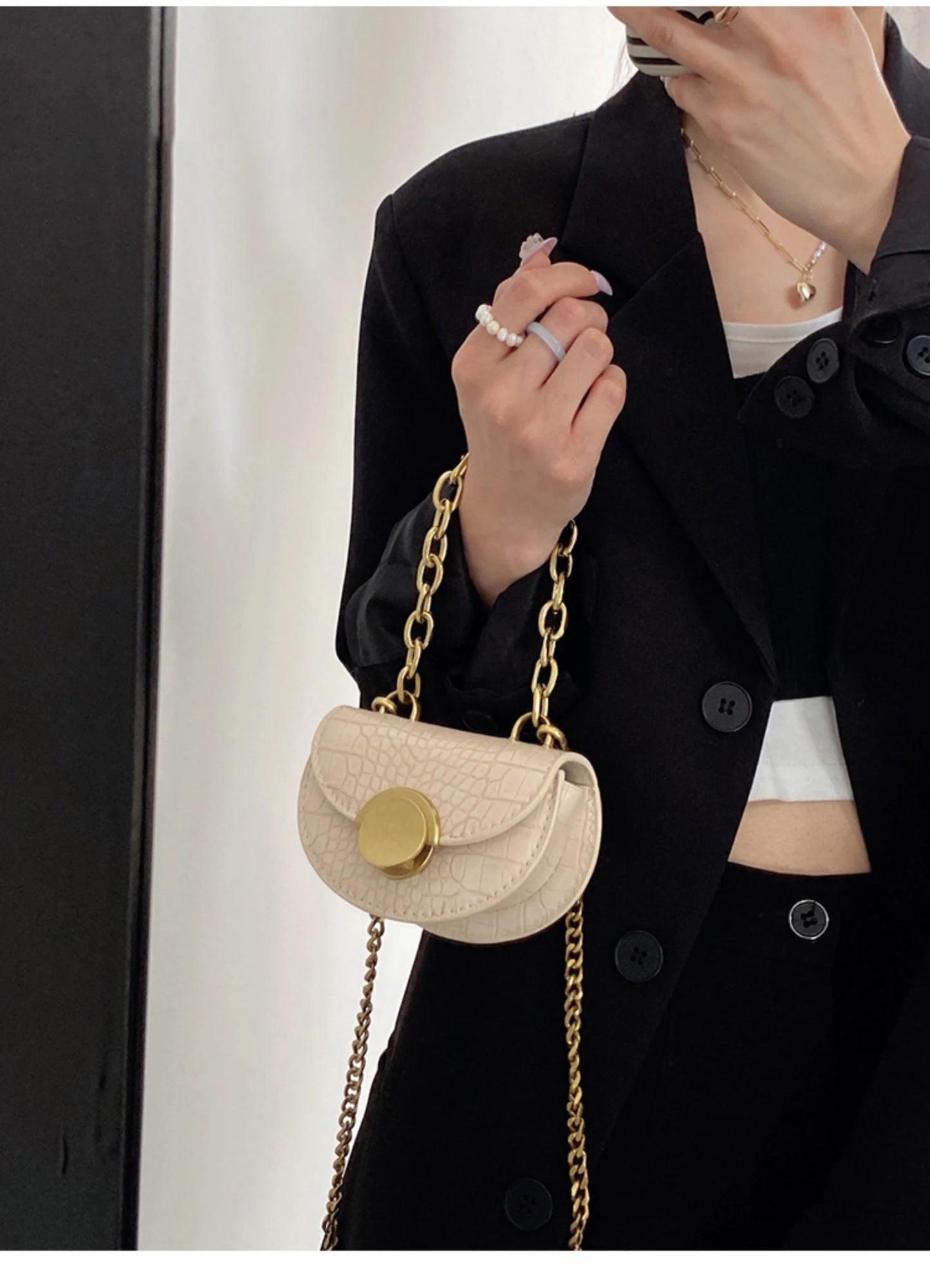 Fashion Chain Mini Crossbody Bag Women Classic PU Leather Flap Design Lipstick Coin Purse Girl Cute Earphone Bags