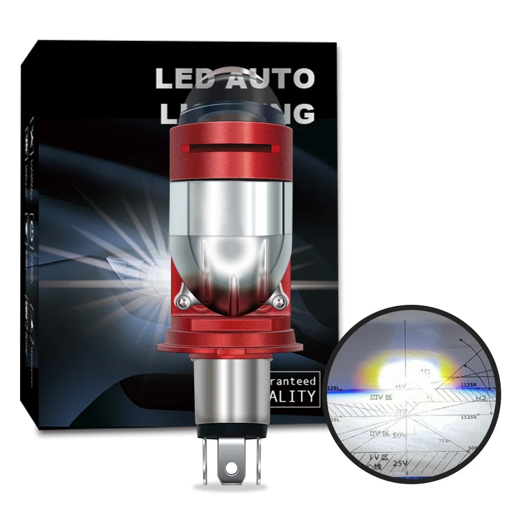 Stella Bi LED Lens Projector H4 Mini Bulb 110W Canbus 14000LM Easy Install Fan Cooling Lens Headlight For Car/Motorcycle 8-90V