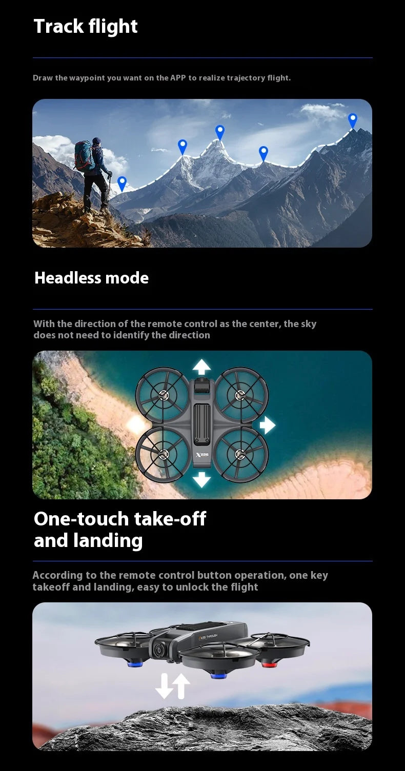 VR Professional Mini Drone for Kids with HD Camera Brushless Motor Optical Flow Positioning Remote Control Toy Quadcopter