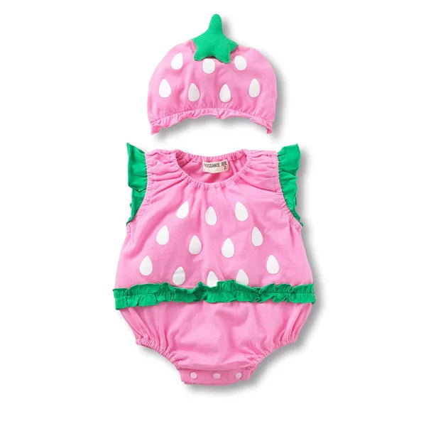 Summer Girl Baby Triangle Bodysuits Baby Cotton Cartoon Watermelon Bee Print Clothes Set Roupas Bebe Menino 0 a 6 Meses