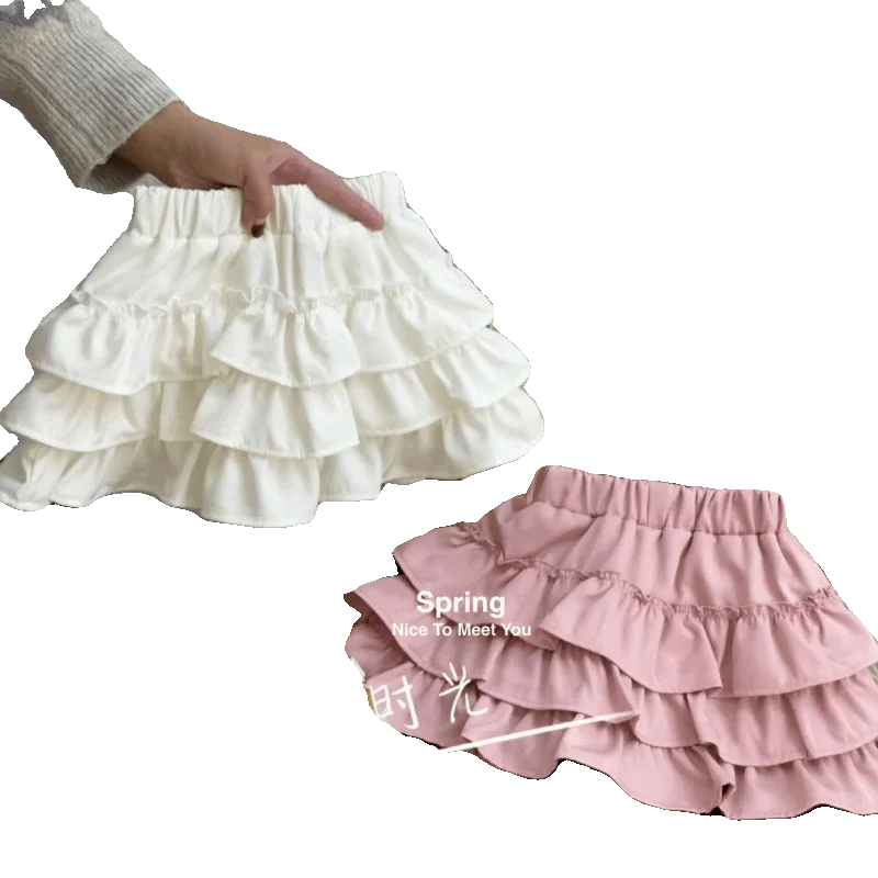 2024 Baby Girls Summer Clothing Cake Skirts With Safty Shorts Fashion Kids Children Birthday Skirt Casual Cute Clothes