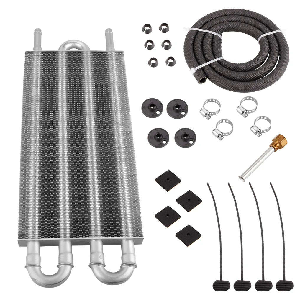 4 Row 6 Row 8 Row Aluminum Universal Oil Cooler Oil Radiator Car Air Conditioning Tube Belt Auto-Manual Radiator Converter Kit