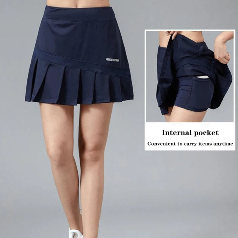 New sports short skirt for women, quick drying badminton, tennis pants skirt, marathon golf, half body pleated skirt, summer