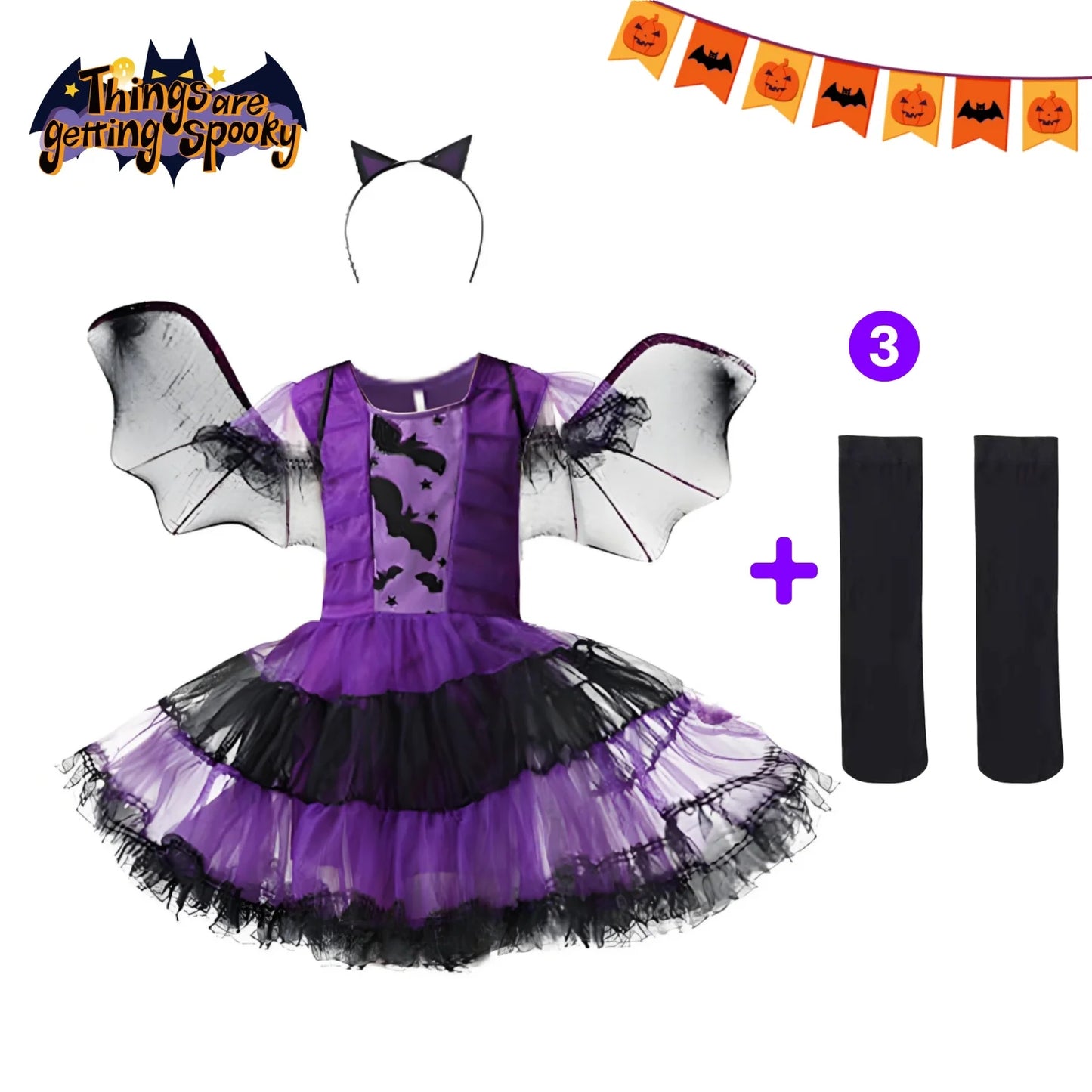 Halloween Costume For Kids Halloween Fantasy Vampire Costumes Girls Short Tutu Dress Kids Carnival Outfit Gothic Dark Clothes