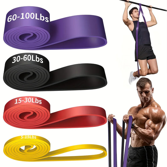 4Pcs/set Resistance Band, Pull-up Belt, Pull-up Auxiliary Belt, Exercise Belt, Leg Resistance Band, Muscle Training