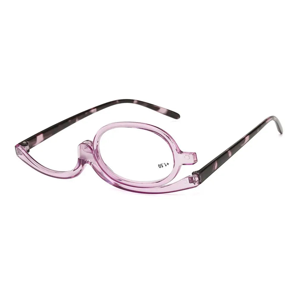 New Rotating Magnifying Makeup Reading Glasses For Women Folding Clamshell Cosmetic Presbyopic Glasses For Elder Unisex