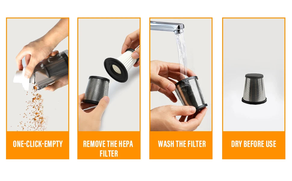 Multifunction Home-appliance 6500Pa Cleaning Machine Powerful Wireless Car Vacuum Cleaner Metal Strainer Portable Handheld