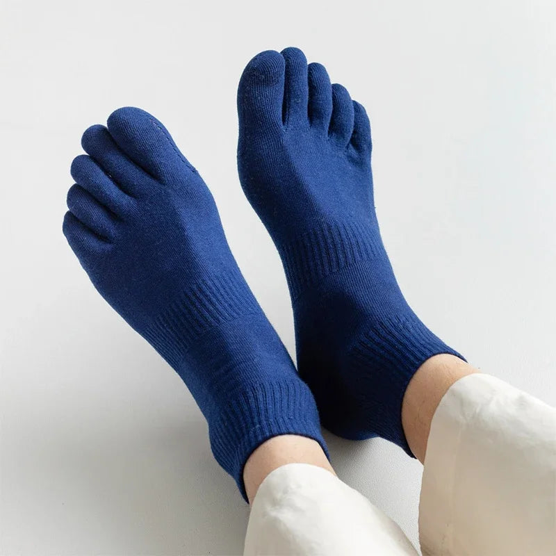 Men's Five Finger Ankle Sport Socks Cotton Breathable Mesh No Show Socks with Toes Fashion Sweat-absorbing High Quality Sokken