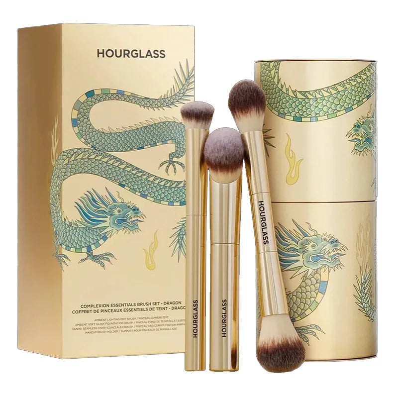 HOURGLASS Full Set Makeup Brushes - Powder Blush Foundation Eyeshadow Concealer Lip Brush - Cosmetic Brush Kit for Face And Eyes