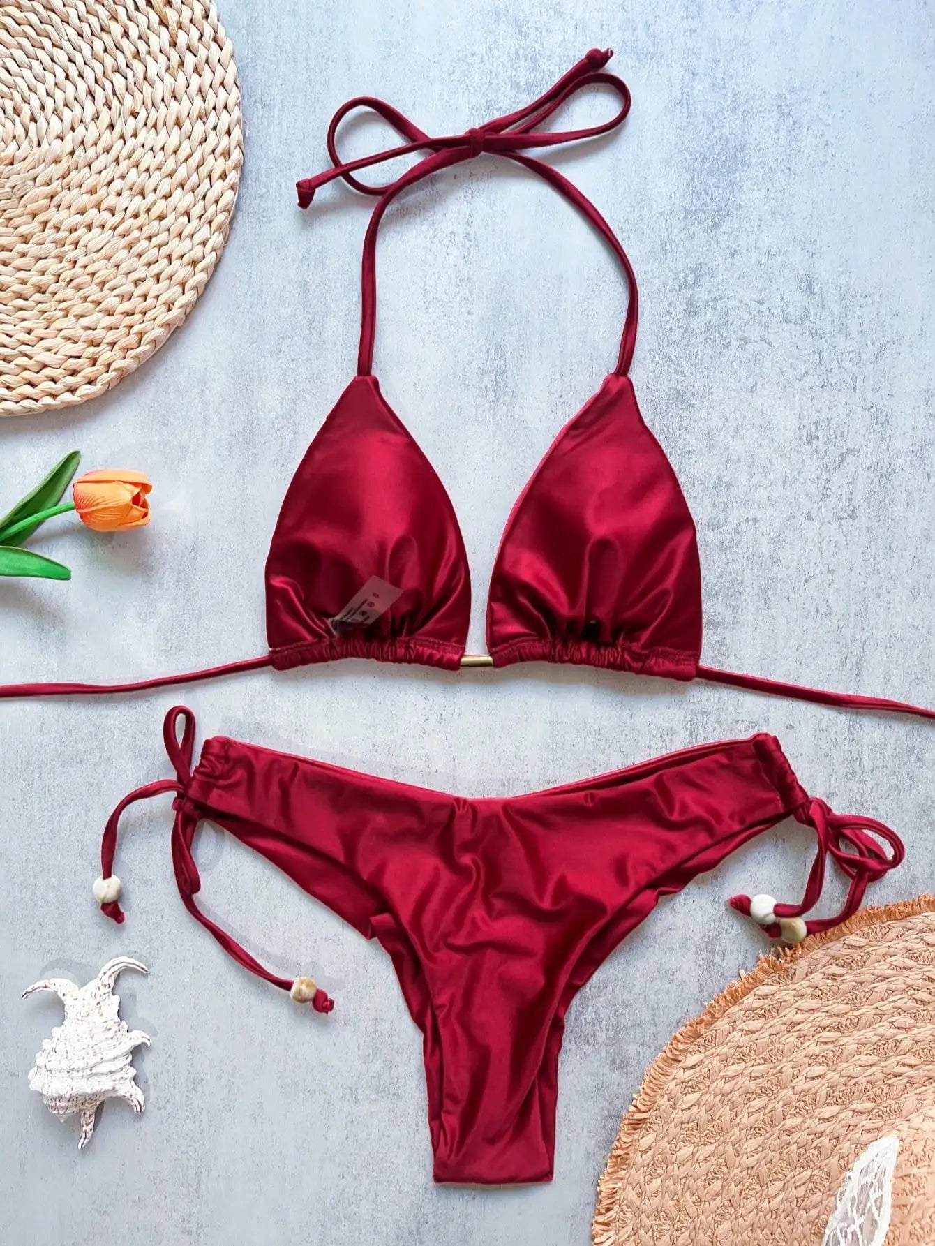 2026 Sexy Folds Bikini Set Solid Micro Bikinis Women Swimsuit Female Triangle Swimwear Beach Wear Bathing Suit
