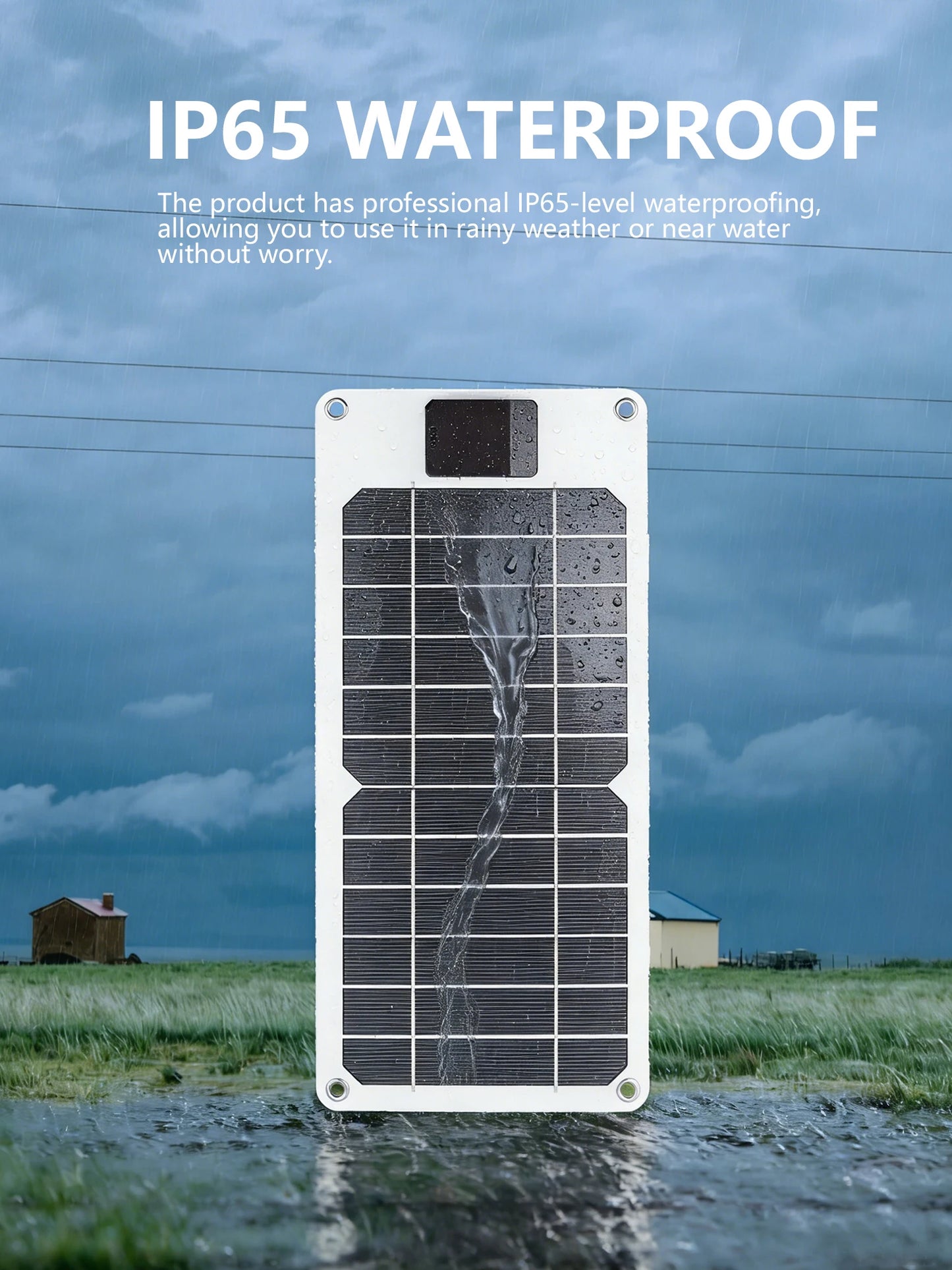 ELEGEEK 60W Solar Panel Charger,5V USB Portable Battery Charger for Cell Phone Outdoor Waterproof Power Bank for Camping