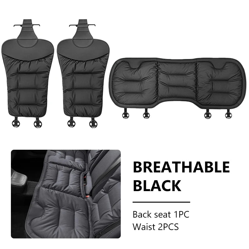 SEAMETAL Nappa Leather Car Seat Cover Universal Winter Seat Cover Soft Breathable Seat Cushion With Waist Pad Comfortable Mats