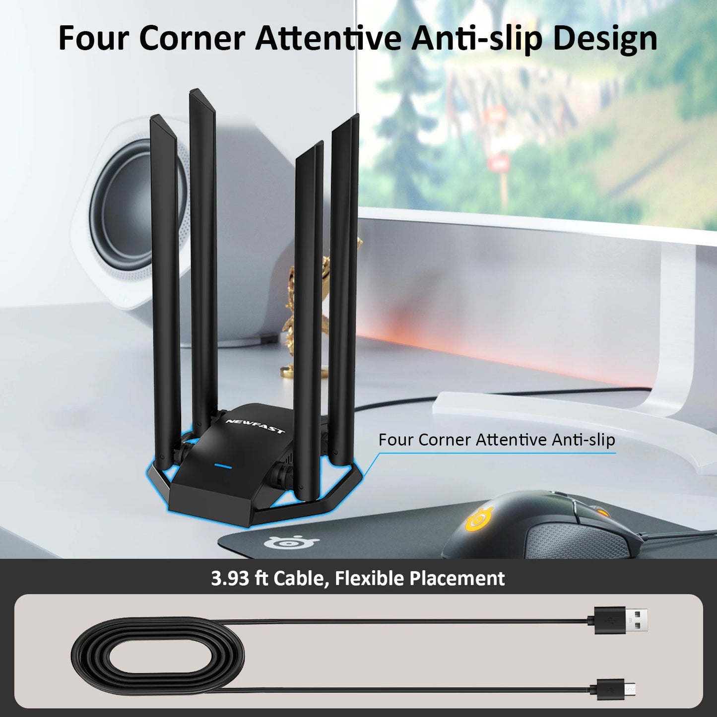 Comfast Wifi USB Adapter Dual Band 2.4G&5Ghz Wireless WiFi Receiver Transmitter USB3.0 Dongle Network Card For Win XP/7/8/10/11