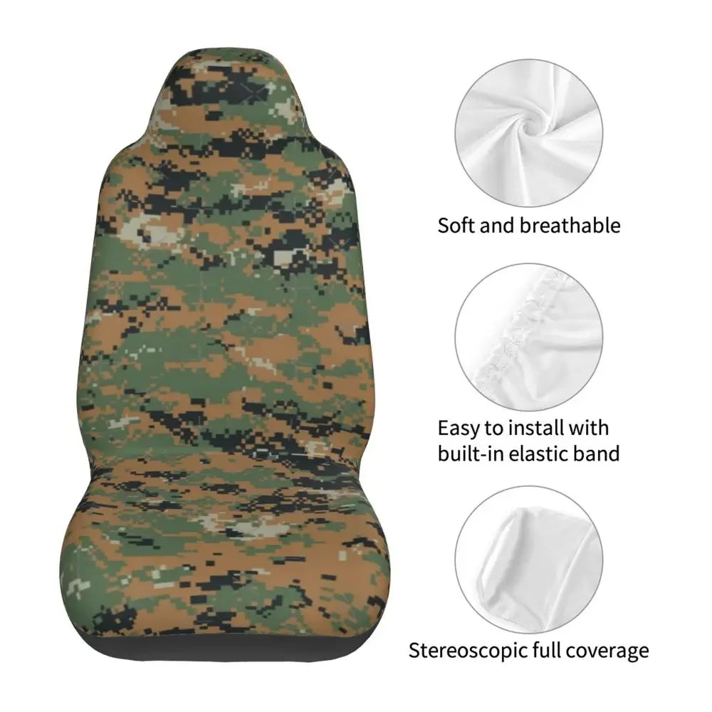 Urban Style Camouflage Universal Car Seat Cover Off-Road For SUV Multicam Front Rear Flocking Cloth Cushion Fabric Hunting