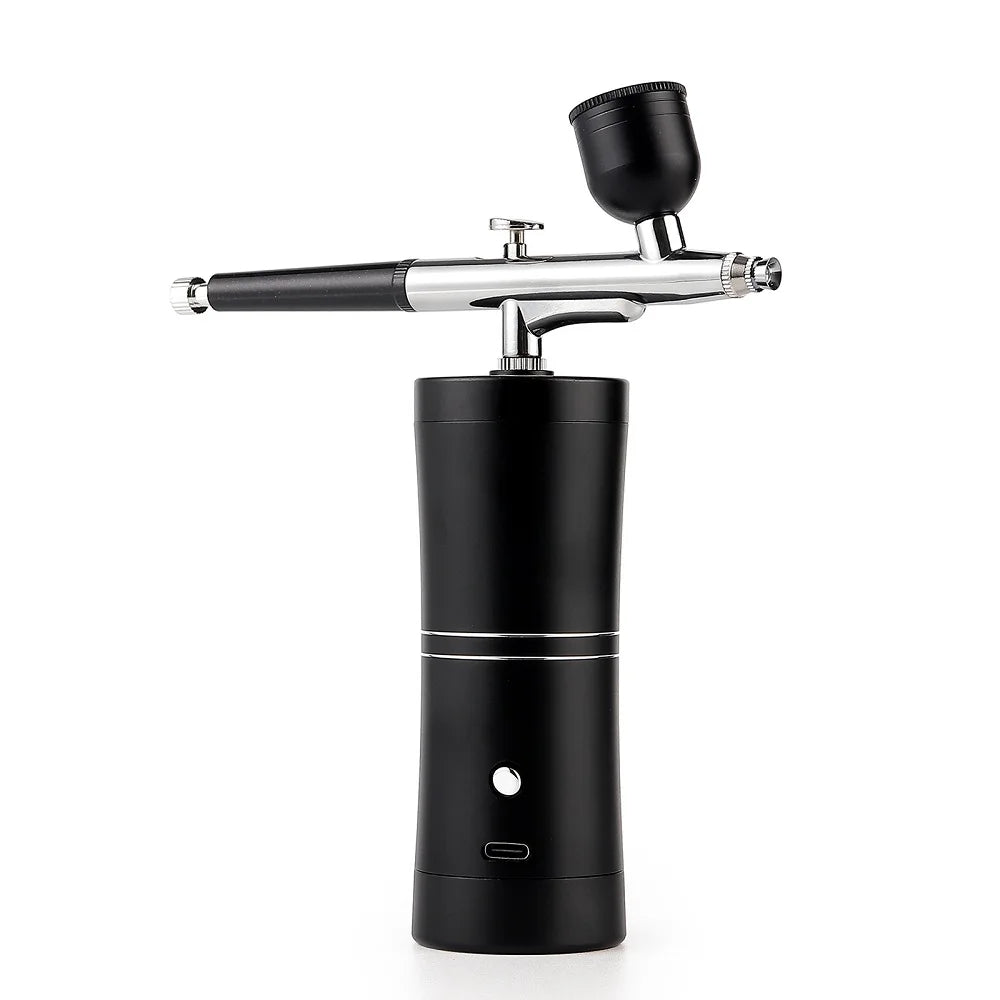 Top 0.3mm Pink Mini Air Compressor Kit Air-Brush Paint Spray Gun Airbrush For Nail Art Tattoo Craft Cake Nano Fog Mist Sprayer