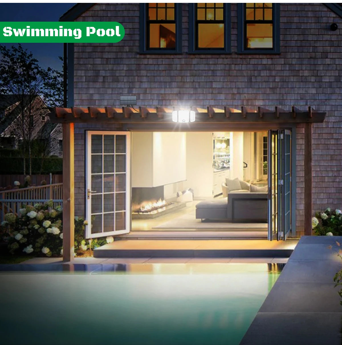 Solar Garden Light Outdoor 278 LED IP65 Waterproof 3 Modes Remote Adjustable Angle Solar Wall Lamp for Yard Porch Barn Driveway