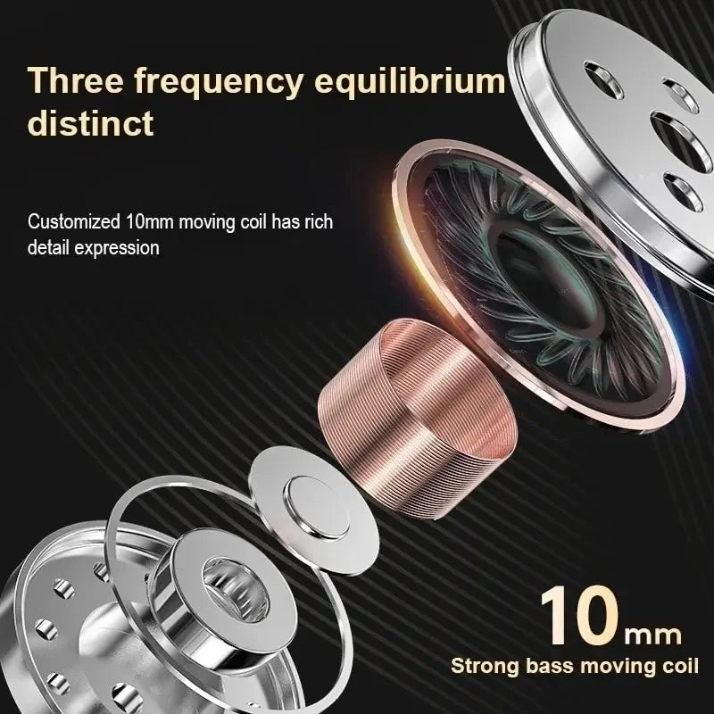 Dynamic HiFi Wired Earphone In Ear Monitor Sport Headphones Bass Stereo Gaming Noise Cancelling Headset Music Earbuds With Mic