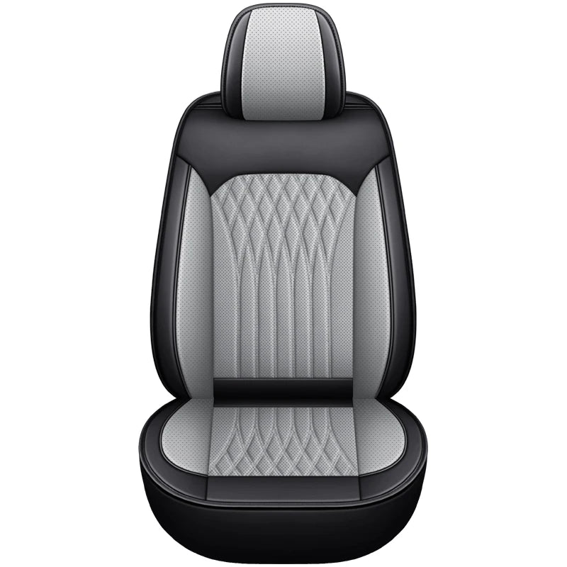 Single Front Car Seat Cover, Full-Wrap Design, Breathable Perforated PU Leather, Universal Fit for Most Sedans, Trucks & SUVs