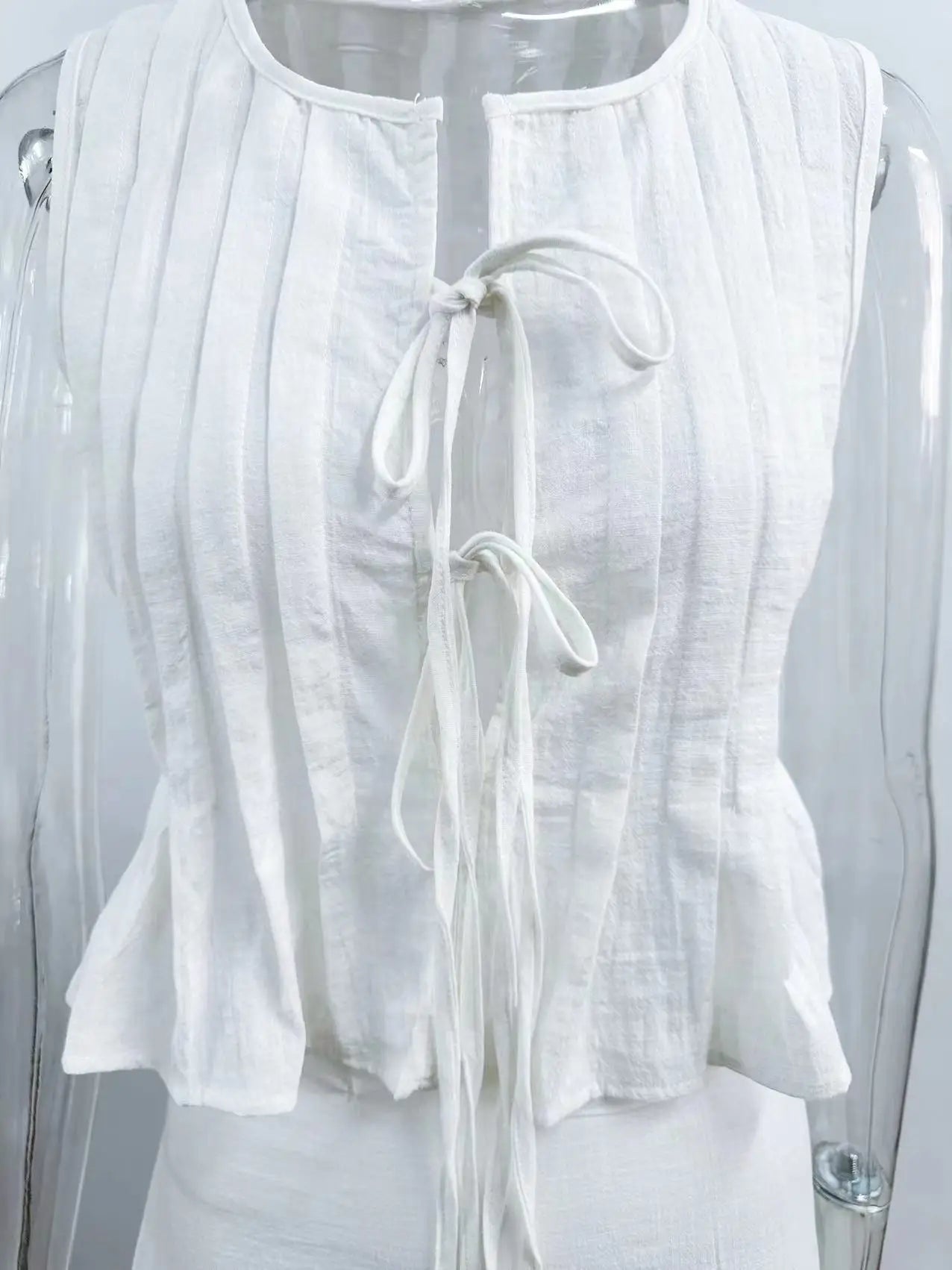 Sexy White Sleeveless Tie Shirt Top Long Skirt Two Piece 2026 Women Fashion Set Summer Holiday Beachwear Swimwear Cover Up A2860