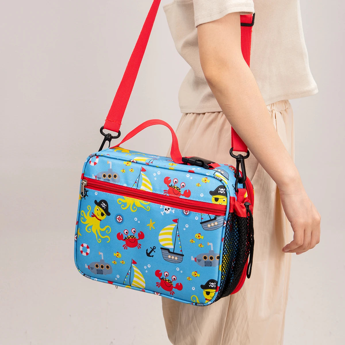 Cartoon Insulated Lunch Bag for Student Portable Food Thermal Box Waterproof Office Lunchbox With Shoulder Strap Insulated Case